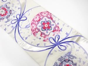 彩流楽園文織り出し　袋帯